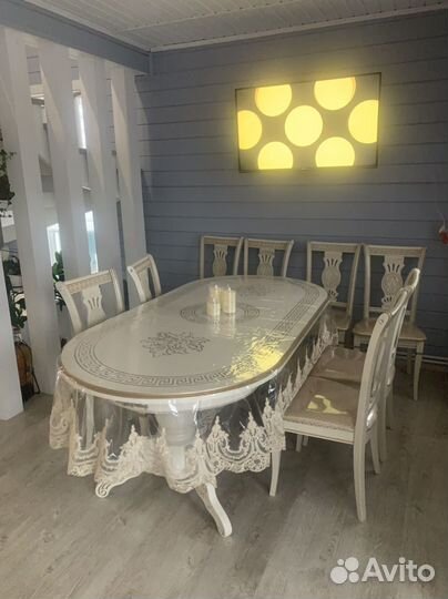 Стол обеденный овальный раздвижной