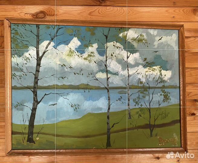 Картина репродукция на дереве СССР