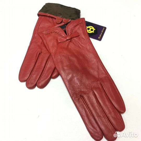 Перчатки женские кожаные новые