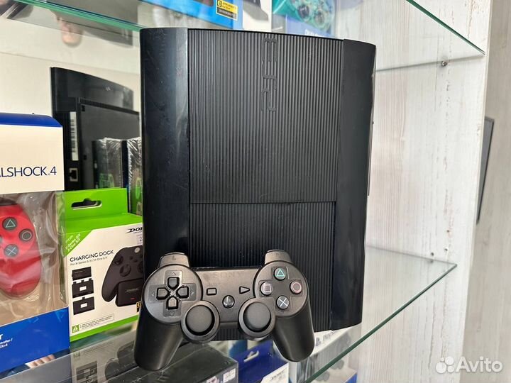 Ps3 Super Slim 500gb прошитая+2 геймпада