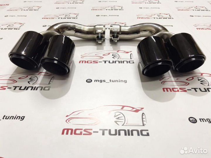 Насадки на глушитель Porsche Cayenne черные 2017+