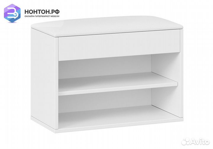 Тумба для обуви Лайт тип 1 белый глянец