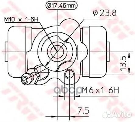 Цилиндр тормозной рабочий зад прав BWA155 TRW