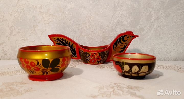 Набор солонок 3 штуки роспись 