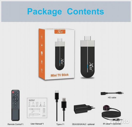 Смарт тв приставка X98 S500 Mini 4k 4/32 Гб