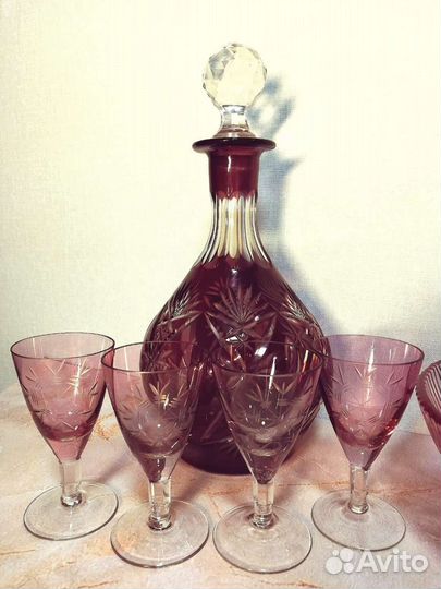 Графин хрустальный, фужеры Стрый