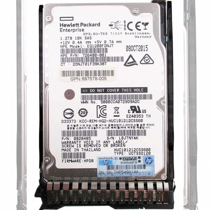 [EG1200FDNJT] Жесткий Диск Hp 1.2tb Sas 2,5" Eg1200fdnjt