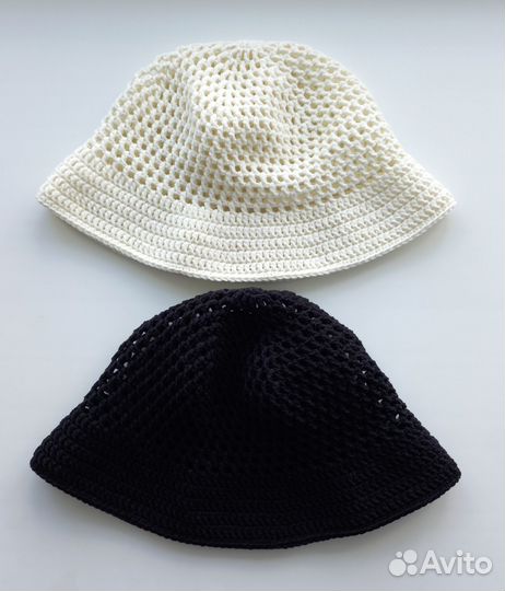 Вязаная панама сеточка ручной работы