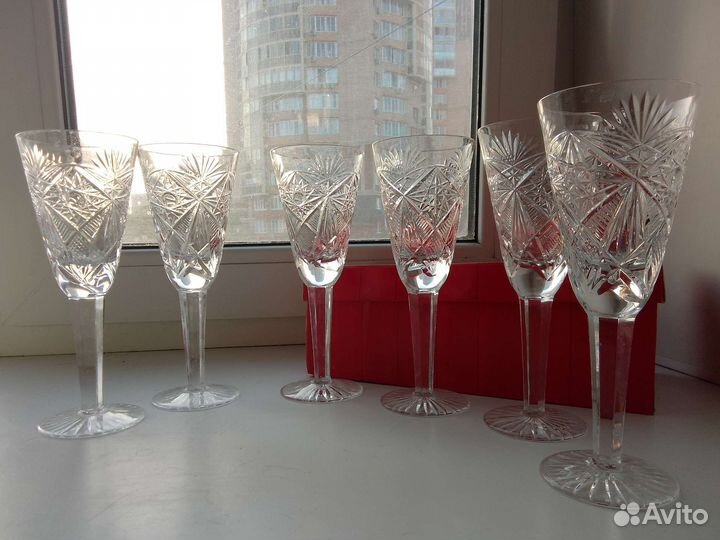 Фужеры хрустальные СССР 18,5 и 20 см