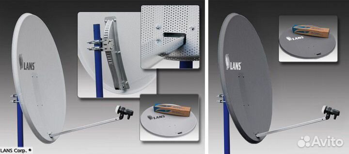 Перфорированная антенна для Триколор с установкой