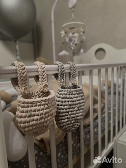 Вязанные корзинки