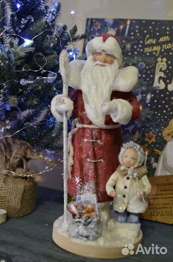 Дед Мороз и Снегурочка, ручная работа, новый год