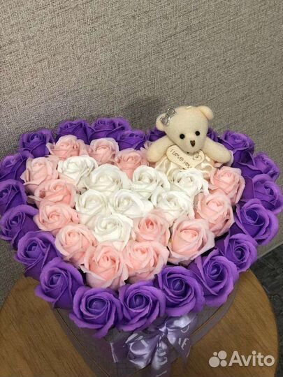 Букеты из мыльных роз,сердце