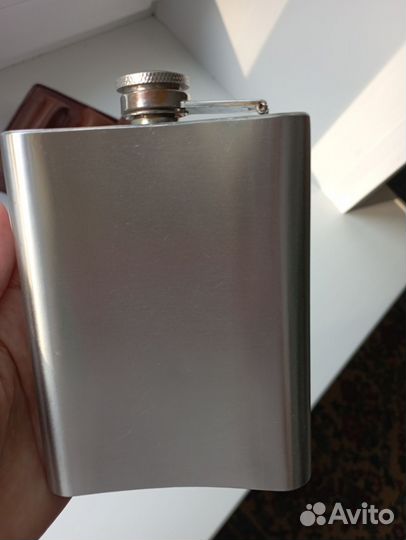 Фляга металлическая с чехлом, на пояс