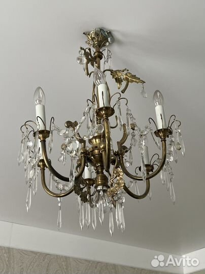 Люстра винтаж бронза латунь