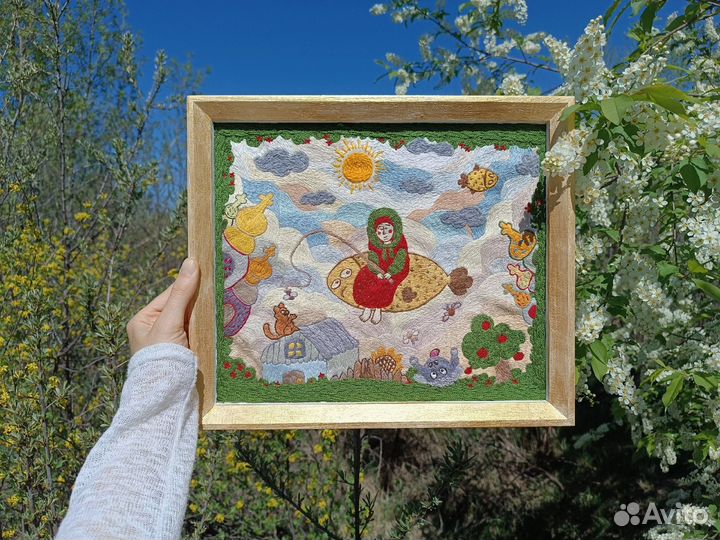 Вышитая картина гладью