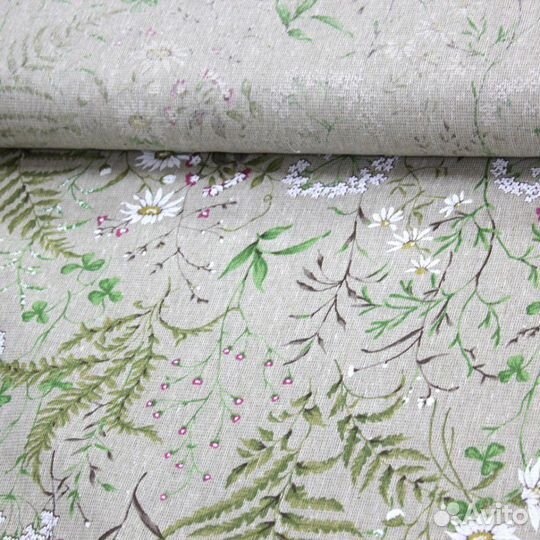 Ткань Полулён льняное лето шир. 150см