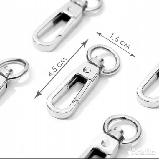 Карабин металлический, 45 16 мм / 10 2,2 мм, 5 шт