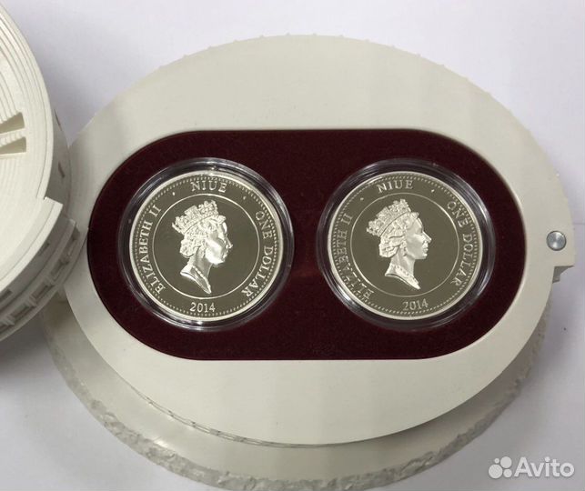 Набор Ниуэ 1 доллар 2014 Колизей серебро