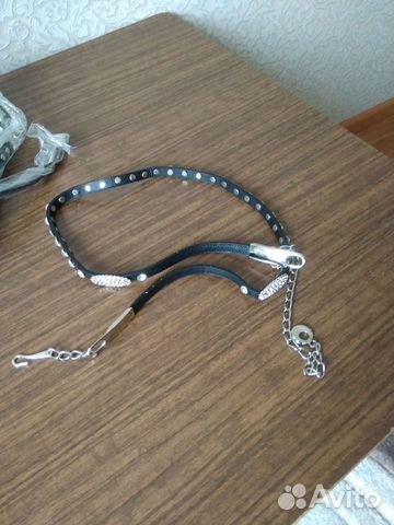 Ремешок кожаный с камушками 10 штук