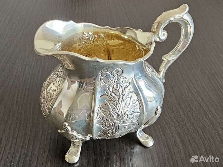 Антикварный серебряный чайный сервиз