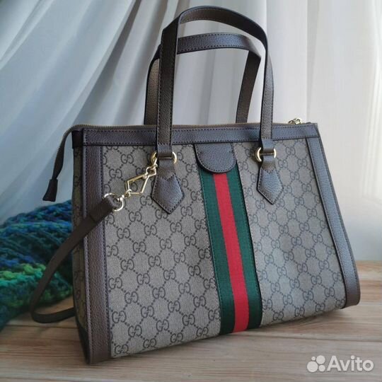 Сумка с ручками Gucci ophidia канва кожа