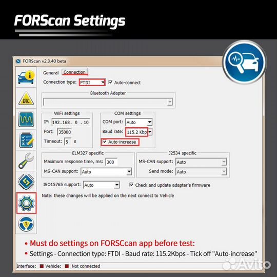 Автосканер Vgate vLinker FS USB для Forscan