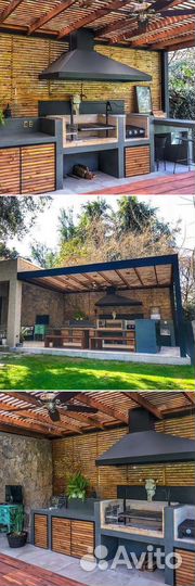 Беседка с мангалом и печкой