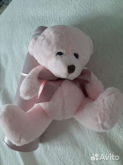 Термос 450 мл с плюшевым мишкой новый