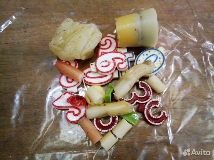 Свечи Кусочки Остатки Разноцветные на Переплав