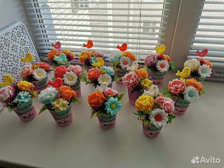 Букетики из мыла на 8 марта