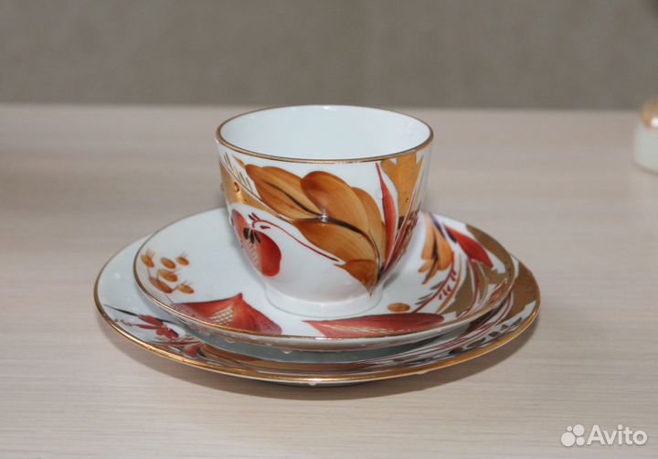 Шикарный редкий сервиз лфз СССР. Ручная роспись