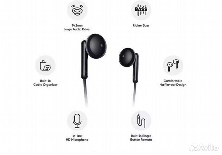 Realme Buds Classic 3.5 jack black