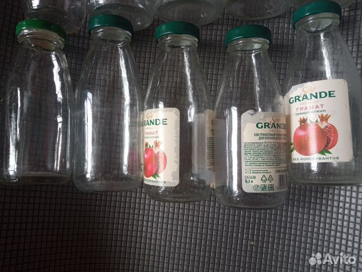 Стеклянные банки бутылки от сока 12 штук