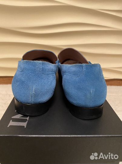 Замшевые мокасины голубого цвета Alba