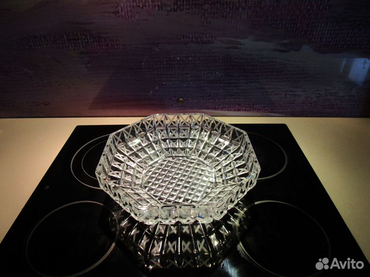 Большая хрустальная фруктовница, салатница