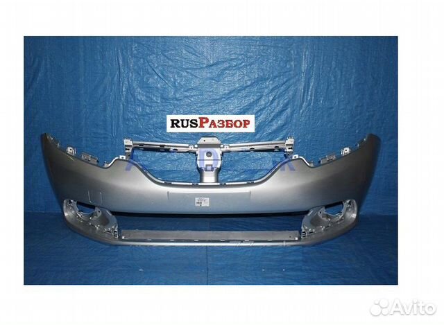 Бампер передний Рено Логан Сандеро Серебристый D69