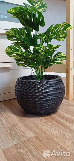 Кашпо из искуственного ротанга 12л