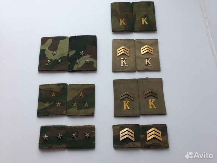 Коллекция военных накладных погон курсант