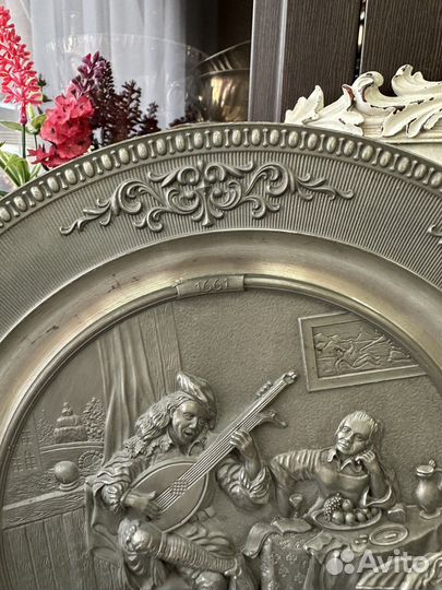 Оловянная тарелка от немецкого производителя WMF