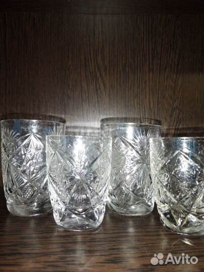 Хрусталь СССР графин с рюмками, поднос