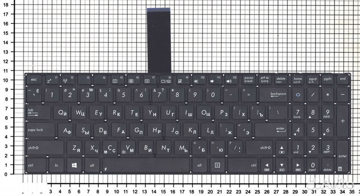 Клавиатура для ноутбука Asus K56 черная без рамки