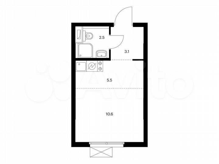 Квартира-студия, 21,7 м², 19/24 эт.