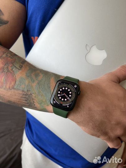 Часы apple watch 7 45 mm green