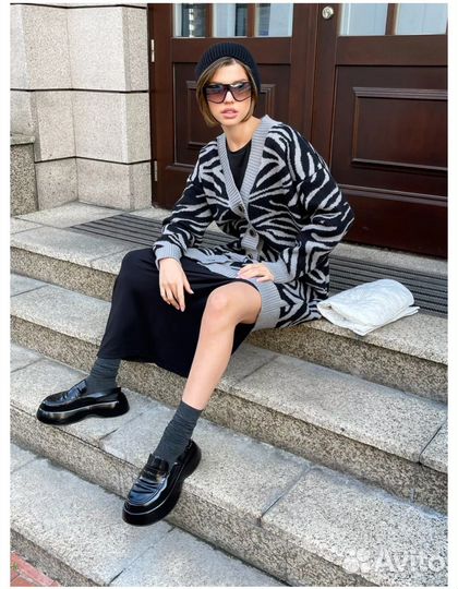 Кардиган длинный вязаный на пуговицах новый