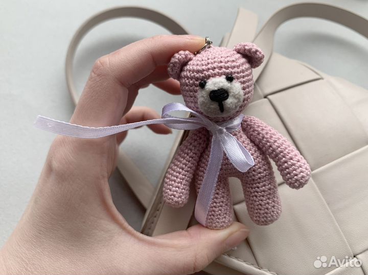 Вязанные игрушки мишка ручной работы Брелок мишка