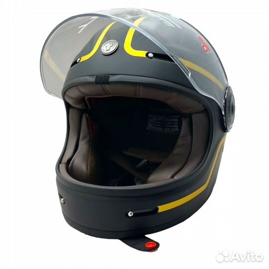 Мотошлем интеграл Torc T1 retro черно-золотой