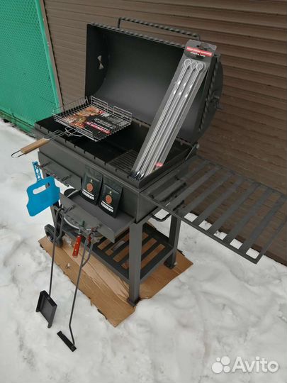 Мангал с печью под казан