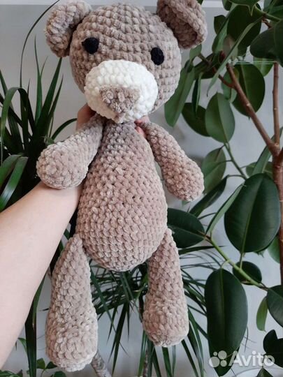 Плюшевый мишка вязаный медведь сплюшка сонная