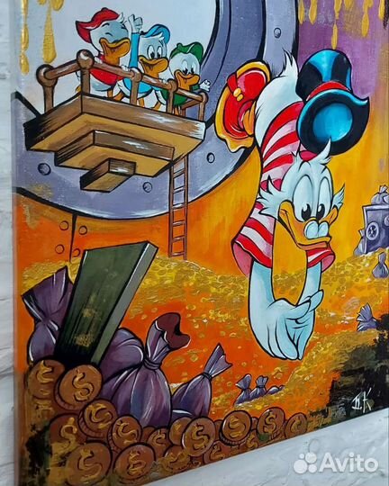 Картина акрилом на холсте Скрудж Макдак